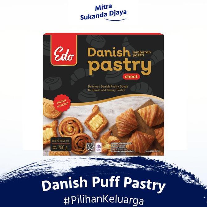 Edo Danish Pastry Sheet 750gr / Bahan Cromboloni Croissant