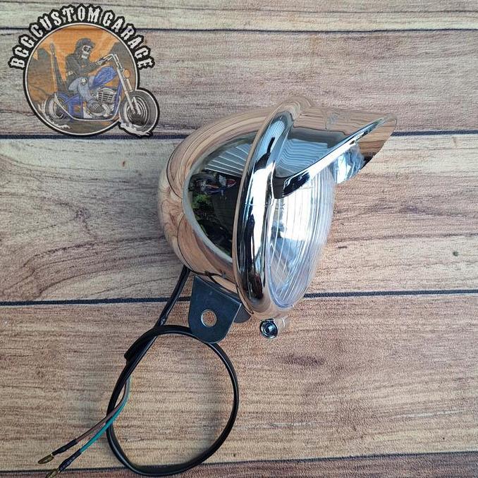 Promo Headlamp Topi Bulat . Lampu Pet Bulat . Lampu motor classic . Foglamp Klasik Diskon
