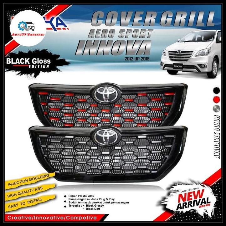 TERBARU COVER GRILL DEPAN MOBIL INNOVA 2012-2015 BLACK