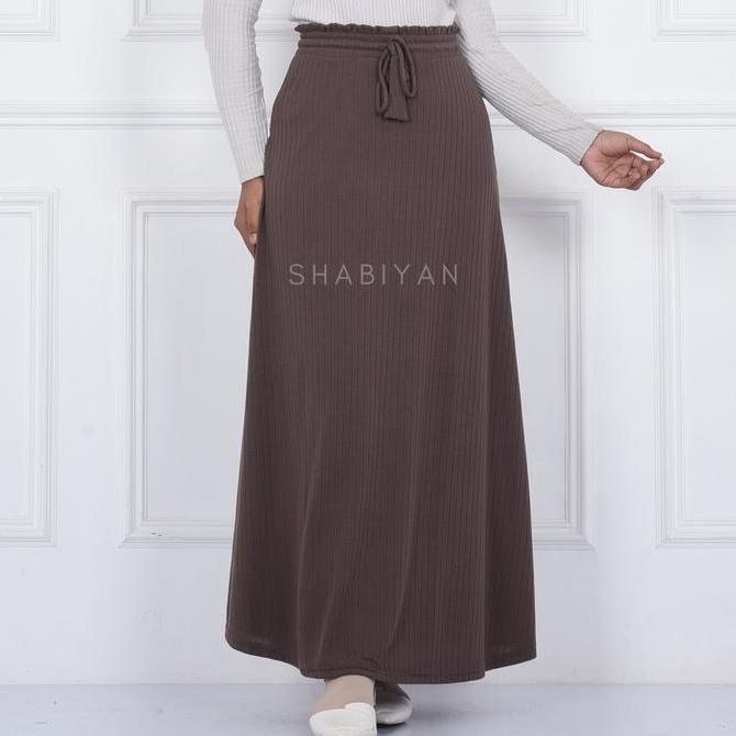 SHABIYAN - Knit Skirt - Rok Knit Wanita - Rok Kaos Muslim Panjang Kekinian - 505 Basic Casual