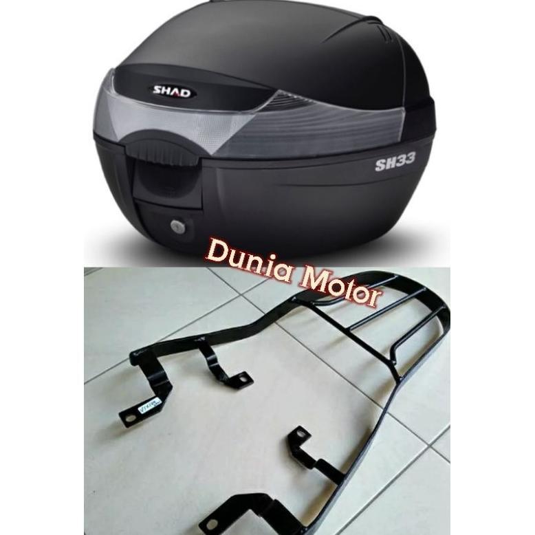 SEPAKET BOX SHAD SH33 SH 33 DAN BREKET BRACKET BOX TERSEDIA UNTUK SEMUA JENIS MOTOR VIXION NEW NVA N