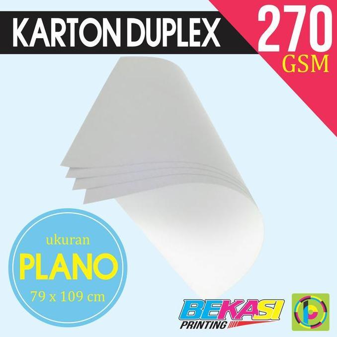 Kertas Karton Tebal Duplex / Dupleks | Plano 79 x 109 cm | 270 GSM