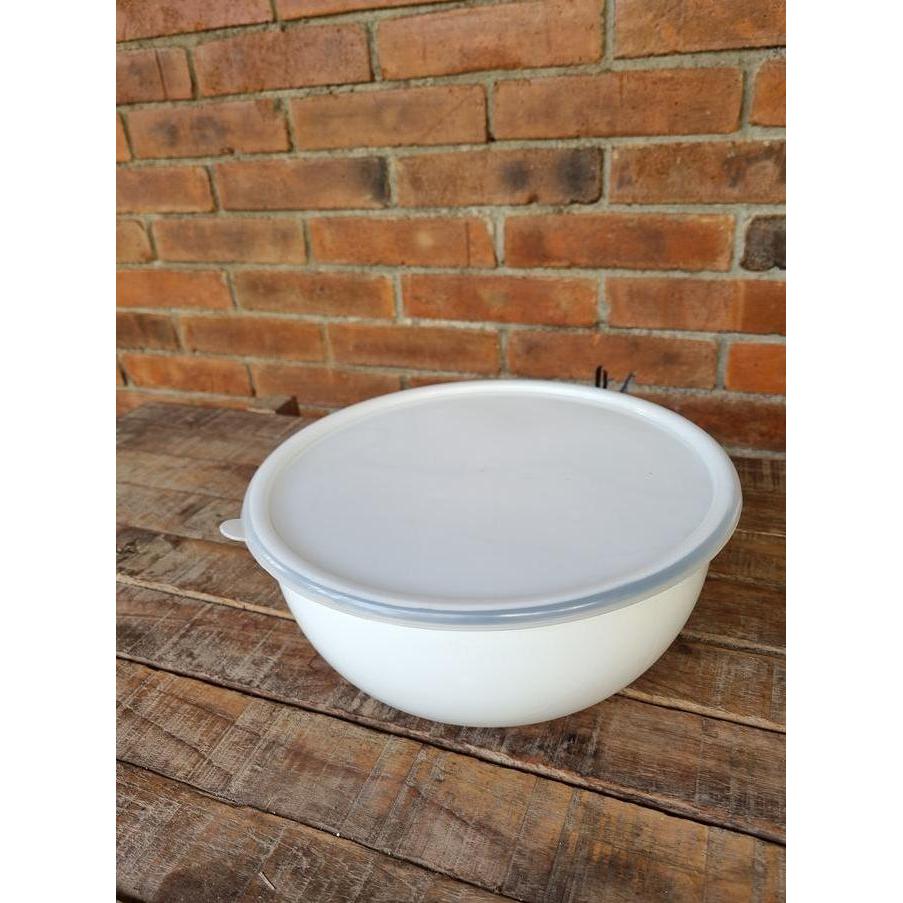 Mangkok Salad Enamel 25cm dengan tutup plastik