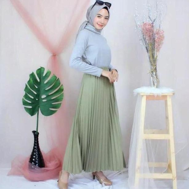 ROK PLISKET MURAH PRISKET POLOS MUSLIM PREMIUM Putih Panjang Bawahan Basic Hitam Dewasa Karet Fit Wa