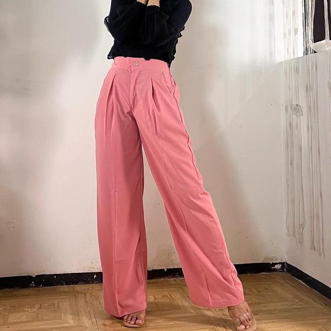 WIDE LEG PANTS | CELANA KULOT WANITA | CELANA KULOT FULL WARNA | CELANA KULOT SEMUA WARNA ADA Polies
