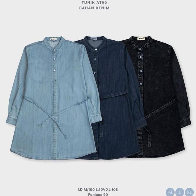 Anyo AT90 Atasan Tunik Wanita Soft Denim