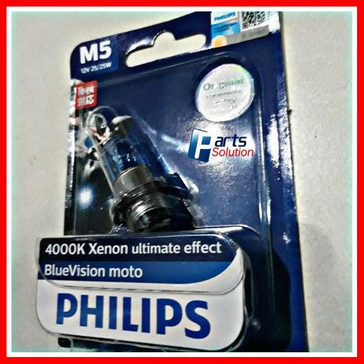 Promo Bohlam Lampu Motor Bebek Matic PHILIPS BlueVision M5 12V 25/25W 4000K Diskon