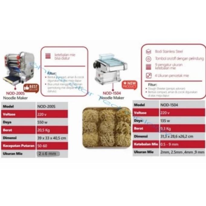 Mesin MIE / PASTA Fomac NOD-1504 NOD-200S NOD-300P NOD-300S