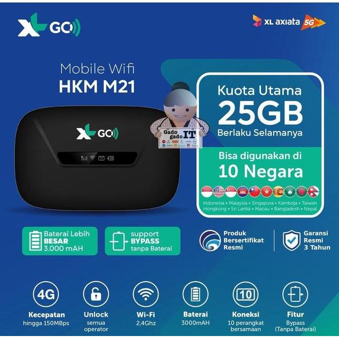 DI32 - Mifi Router Movimax MV003 Speed 4G LTE XL GO Bundling XL 25GB 6 Bulan