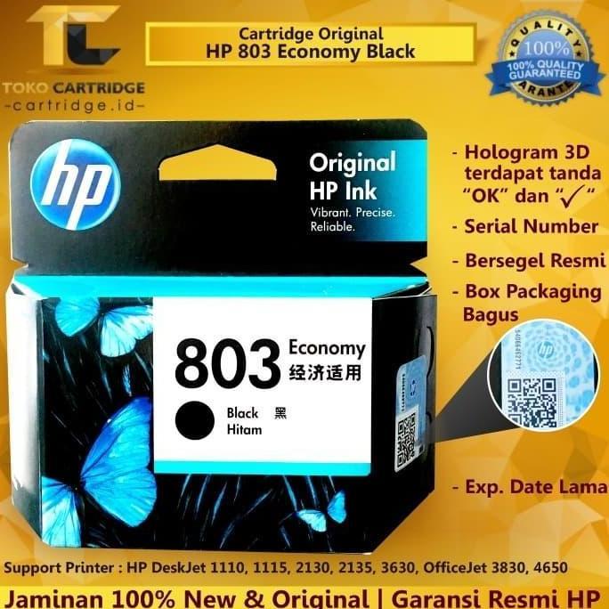DE107 - Catridge HP 803 Black Economy Ori Printer 2621 2622 2623 AMP 120 125