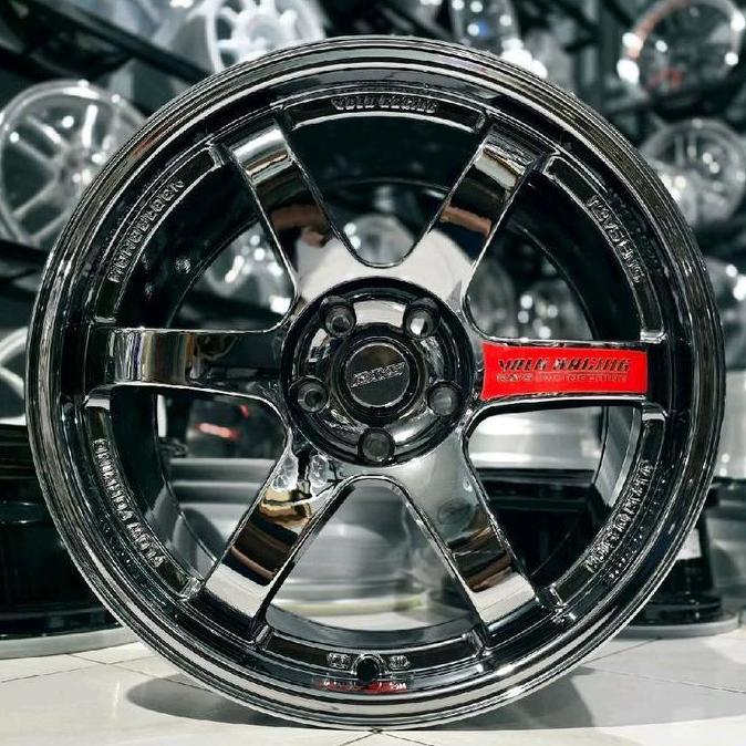 Terlaris Velg Racing Te37 Sl Black Crome R18 Lebar 9,5 Et 25 Velg Mobil R18 Velg Racing Ring 18 Mobi