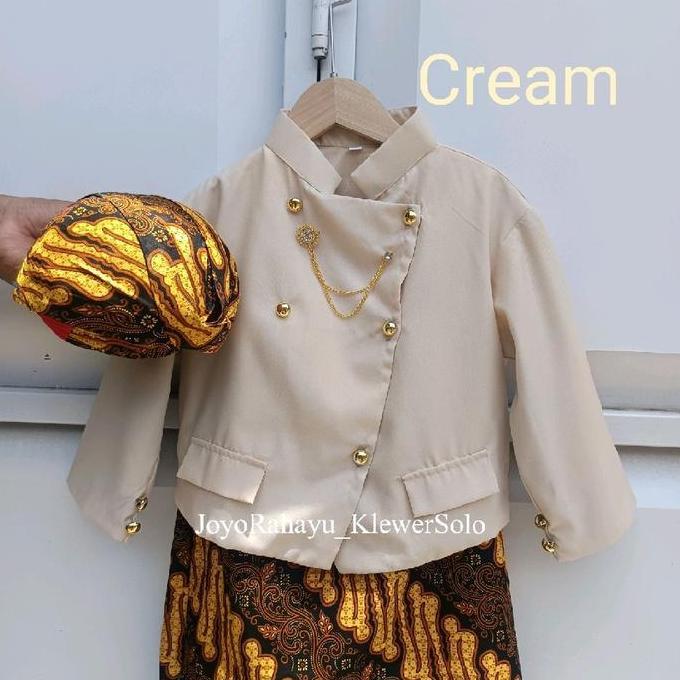 Awet Setelan Beskap Solo Anak Bawahan Motif Lereng Seling Pamor Free Rantai Beskap || Beskap Jawa An