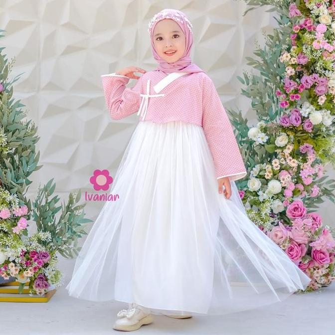 Berkualitas Ivaniar Korean Dress "Clara Hanbok" Gamis Tile Brukat
