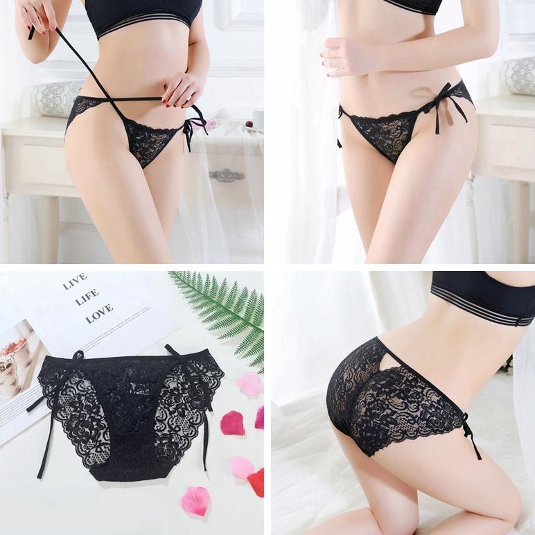 BEST SALE Celana Dalam Big Size Renda G String Sexy CD Wanita Low Waist Tali Samping 3C221