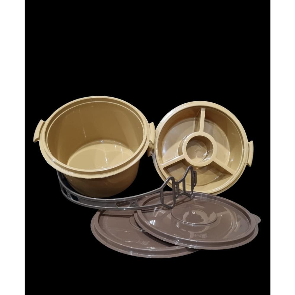 NEW Rantang / Rantang Souvenir / Rantang Plastik / Rantang Piknik Coklat Susun 2