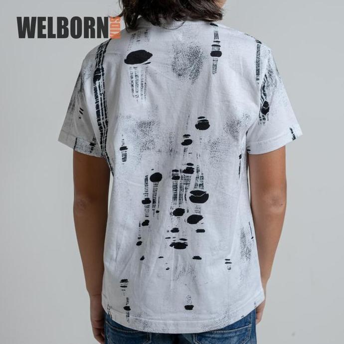 Premium Welborn Kids Kaos Oblong Putih Abstrak