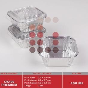 BIG SALE alumunium foil cup OX100 PREMIUM Tanpa Tutup macaroni schotel