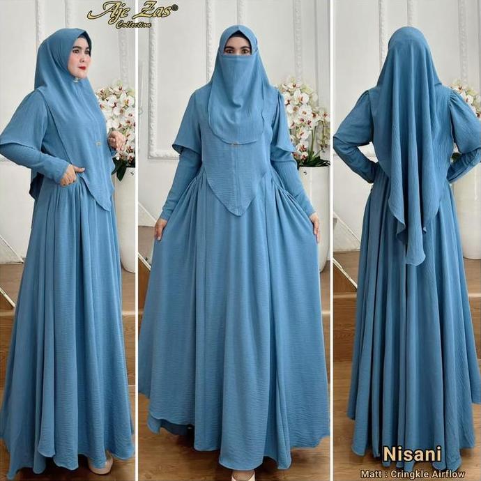 One Set Gamis Syari Kode NISANI Bahan Kringkel Premium By Ory AjeZas Collection