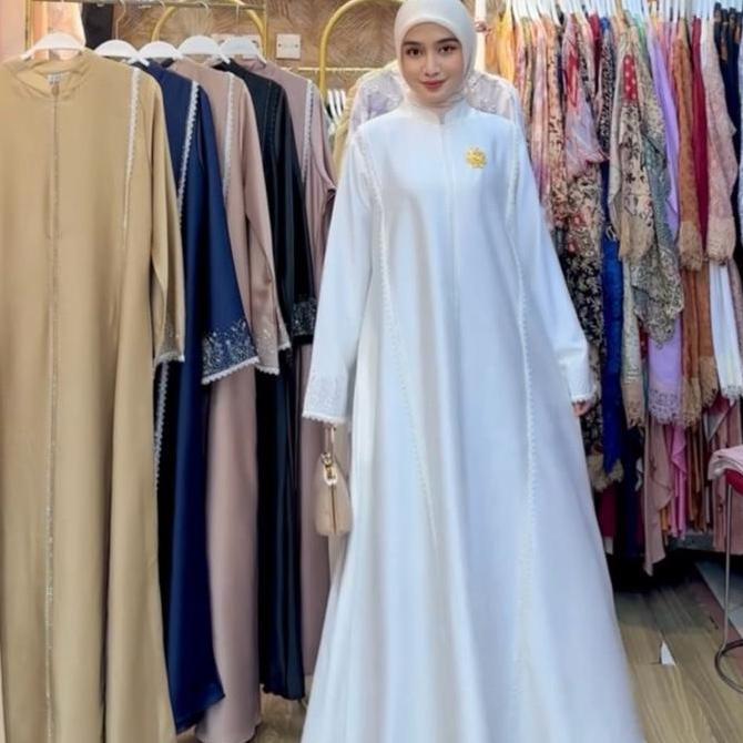 NONA ZAIRA DRESS GAMIS ABAYA TERBARU OOTD FASHION Formal Muslim  Butik Wanita Panjang Nyaman Payet M