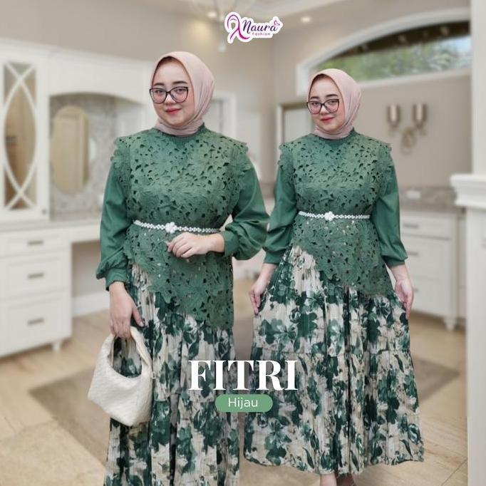 Fitri Dress - Gamis Rompi Bordir - Muslim Wanita
