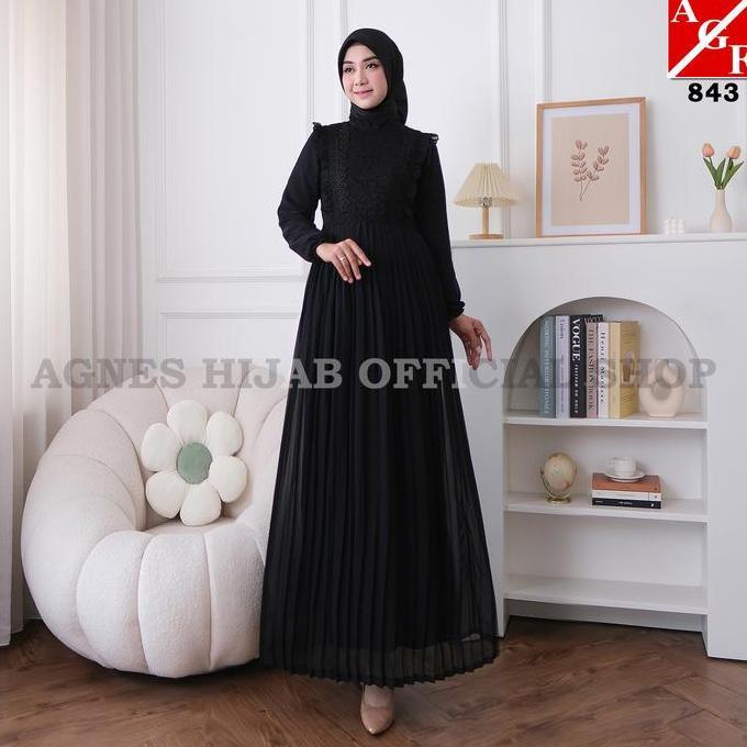 AGF - Gamis Putih Premium Terbaru Gaun Mewah Dress Pesta Kondangan untuk Lebaran Haji Umroh Baju Mus