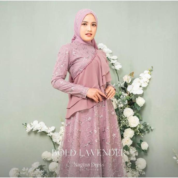 Gamis Look 10 Looks in 1 Nagina Dress Baju Muslim Wanita Kondangan Ready Standar Jumbo Brokat Payet 