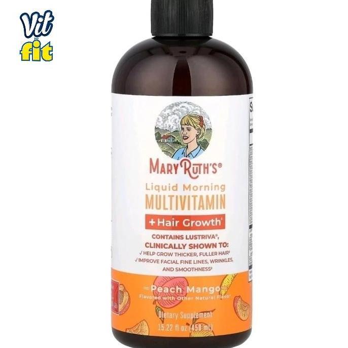 Mary Ruth's Liquid Morning Multivitamin + Hair Growth Peach Mango - 450 ml