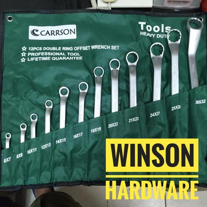 Kunci Ring Set 12 pc Carrson 6 - 32 mm Double Ring Offset Wrench 12pc