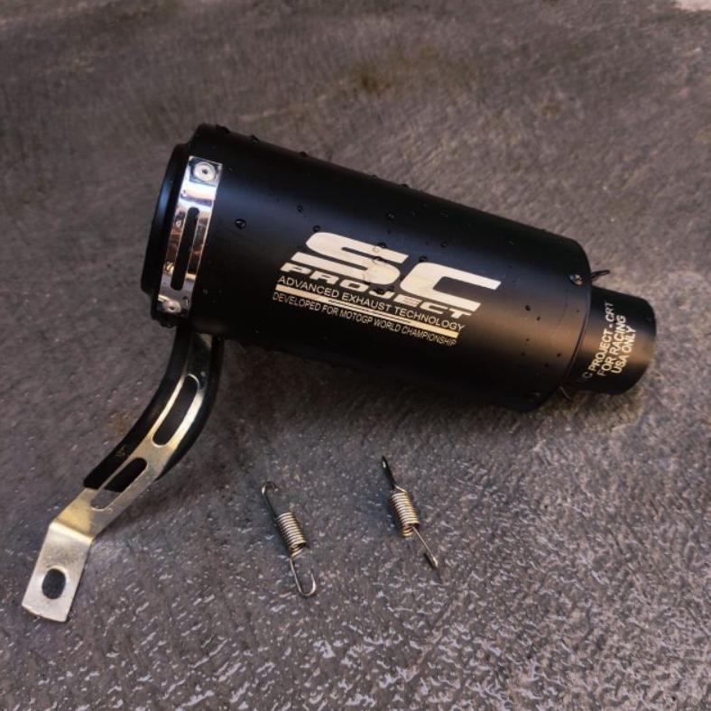 Bergaransi Knalpot Racing Sc Project Slincer Only Stainless Titan, Black Doft,Carbon Untuk Vixion, V