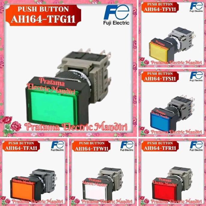 FUJI ELECTRIC PUSH BUTTON TOMBOL TEKAN 16MM AH164-TFR11 RED MERAH | AH164-TFY11 YELLOW KUNING | AH16