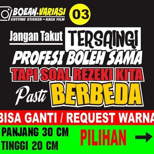 Terlaris Sticker Kaca Mobil Sticker Kata Kata keren