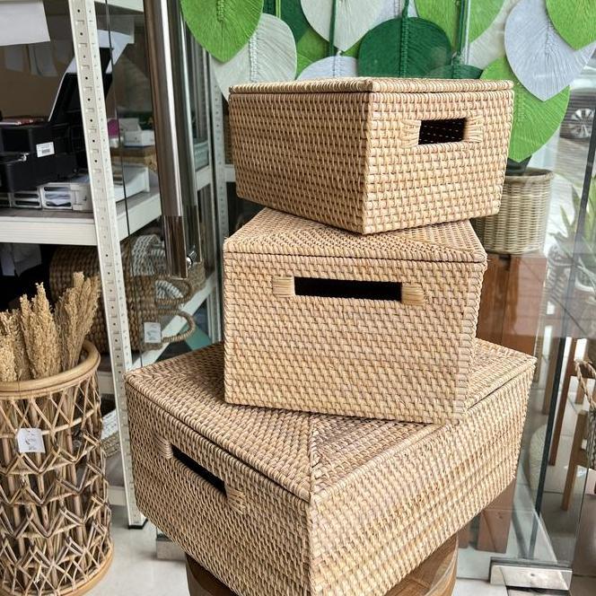 Keranjang Tutup Rotan Kotak Rotan Tutup Keranjang Rotan Tutup Ktr01