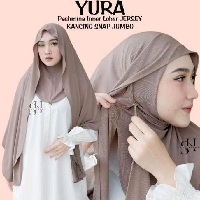 YURA XL Pashmina Inner Leher JERSEY KANCING SNAP JUMBO  by Susi Hijab | Pashmina Inner | Pashmina je