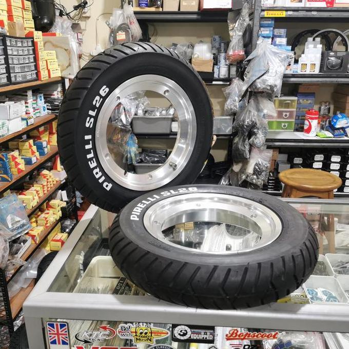 Velg Tubeless Vespa ML polish V.3 GS Ring 10 set Ban Pirelli SL 26