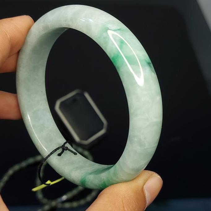 GELANG GIOK ASLI BURMA BATU KRISTAL NATURAL FEI CUI BANGLE TA