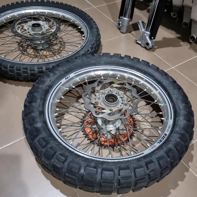 Roda velg trail SE teromol + disk KTM 250 EXCF ukuran velg 21 - 18