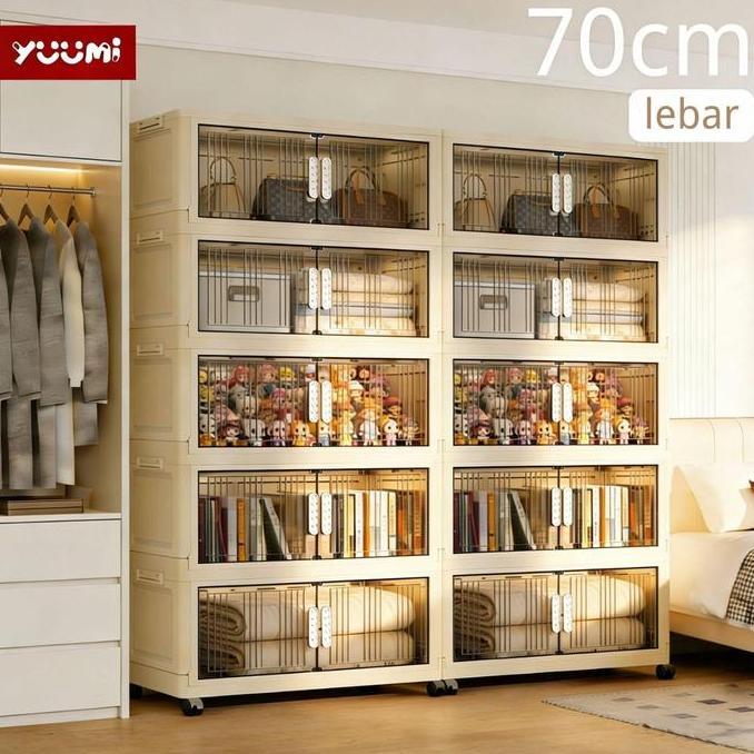 ap.carihouse - yuumi lemari plastik susun panjang 70cm untuk pakaian snack mainan multifungsi