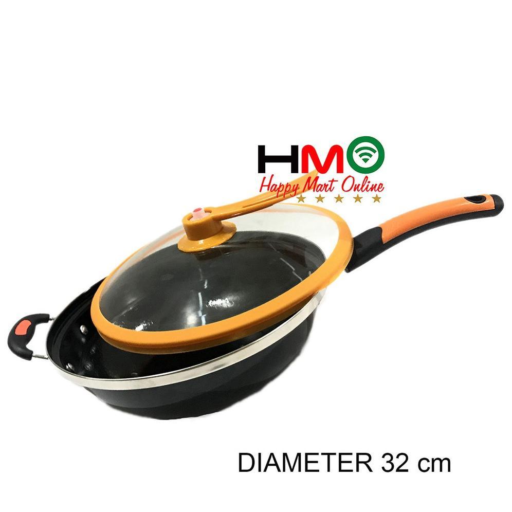 Panci Wajan Goreng Anti Lengket 32CM Penggorengan Serbaguna Panci Serbaguna Wok Pan Q2-3205 Q2 3205