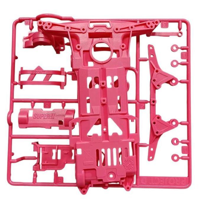 REP TAMIYA CHASSIS SUPER 2 + GEARBOX SET PINK PC+ABS PROJECT D