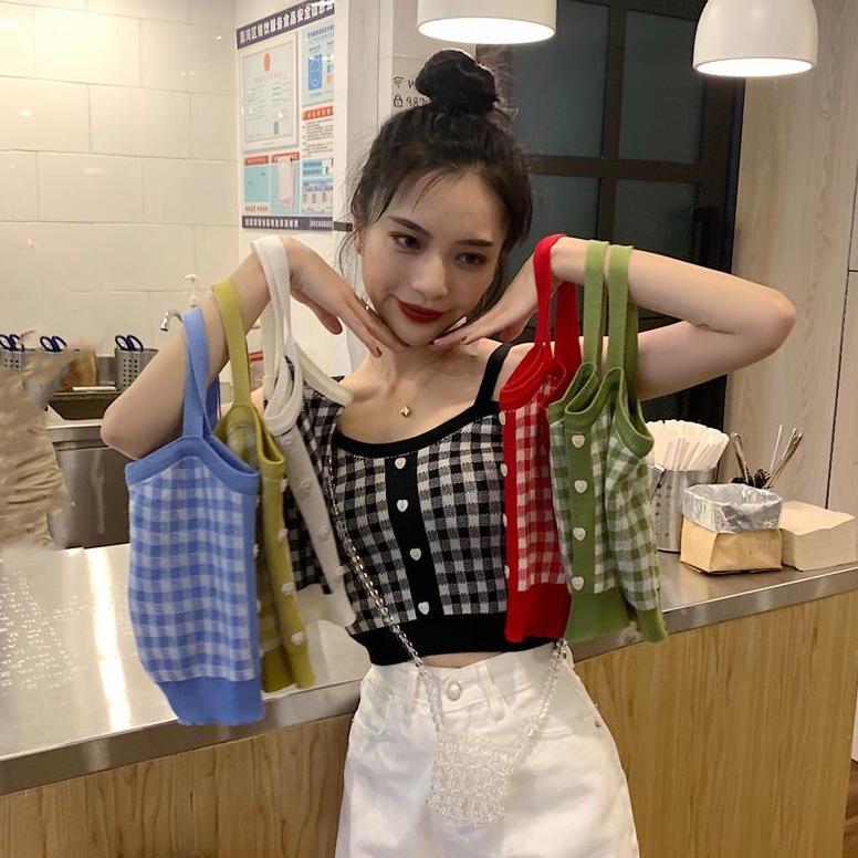 Korean Square Knit Crop Tank Top Square Style TT SQUARE