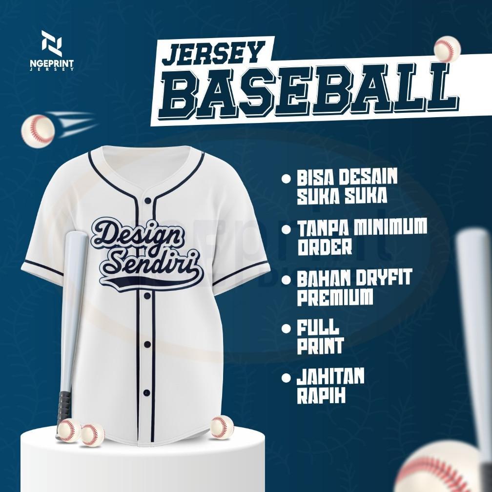 Jersey Baseball Bahan Dryfit Adem Bisa Design Sendiri / Jersey Baseball Full Printing Custom / Jerse