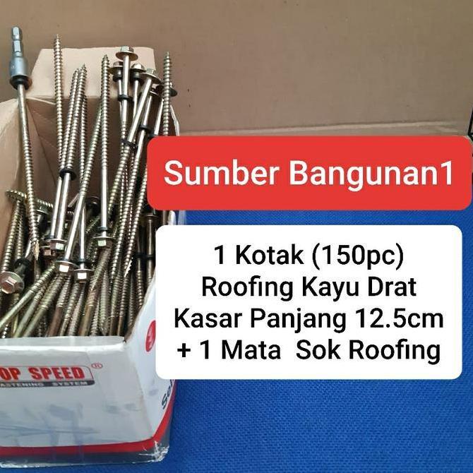 NEW Roofing kayu drat kasar panjang 12.5cm sekrup roofing panjang