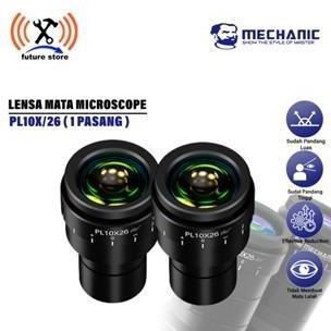 Mechanic PL10X/26 Lensa Mata Microscope ( 1 Pasang ) Original - Lens Eyepiece Microscope PL 10X/26