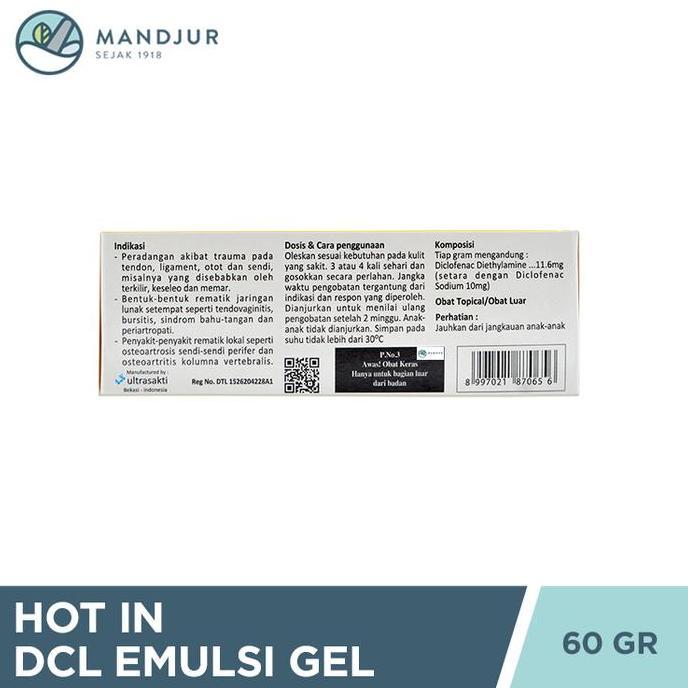 Oksiom- Hot In Dcl Emulsi Gel 60 Gr - Gel Pereda Nyeri Sendi, Rematik, Memar
