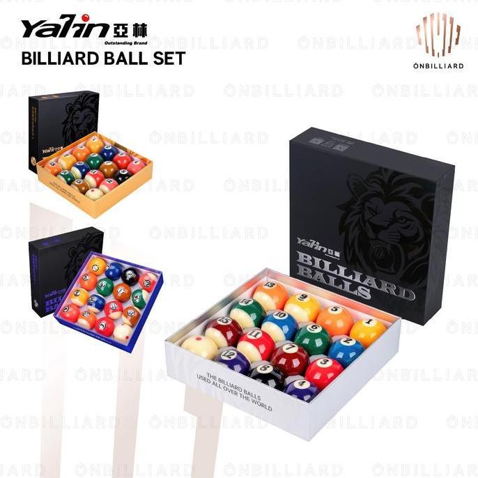YALIN Billiard Ball Set 57.2mm Black White Bola Billiard Meja 7 8 9 ft Feet 2 1/4" 57,2mm Biliar Bil