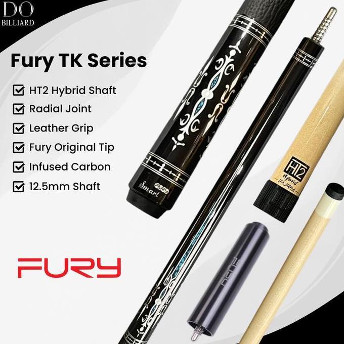(PREMIER) Stick Billiard FURY TK SERIES Low Deflection Infused Carbon Shaft / Stick Fury TK Series (