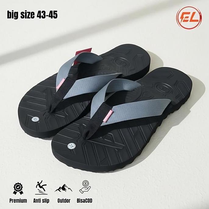 [CUCI GUDANG] / (SANDAL JEPIT JUMBO BIGSIZE 43-45 SILVER) lem kuat tahan air Karet Hitam Pria Pria