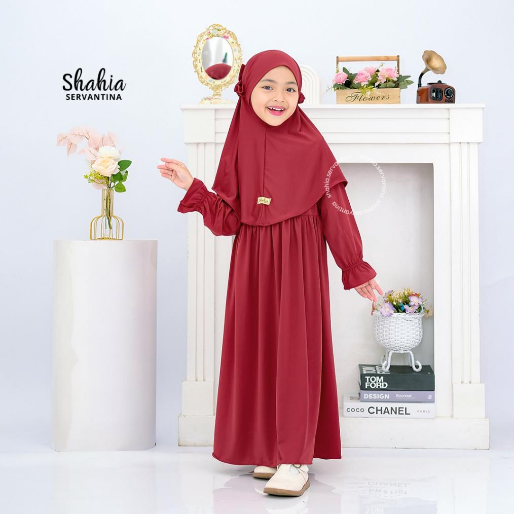 Official Shahia Servantina - [Satu Set Jilbab] Yara Set Dress Gamis Anak Perempuan