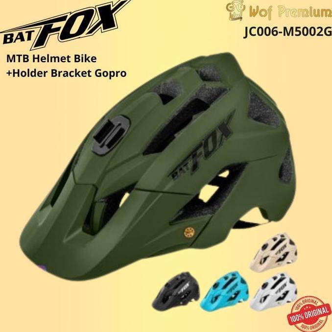 BATFOX Helm Sepeda Gunung AM MTB Helmet Bike + Holder Bracket Gopro