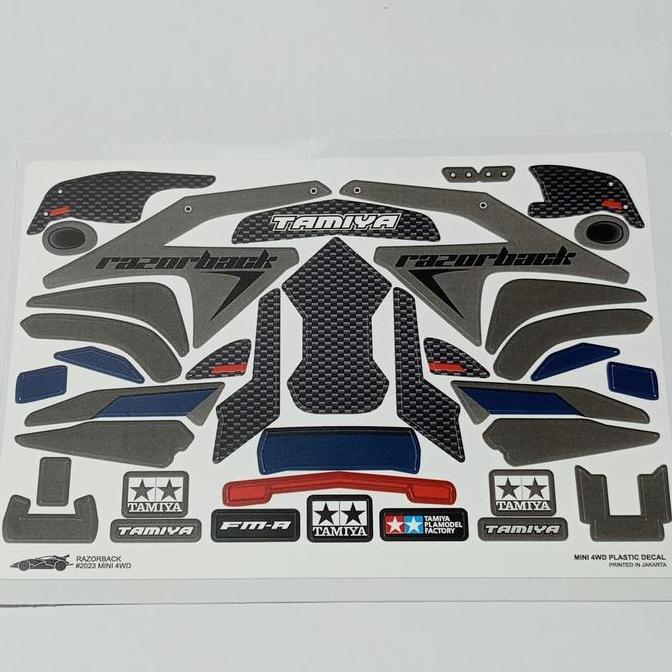 DECAL MINI 4WD RAZORBACK/ STICKER TAMIYA RAZORBACK FM-A CHASIS